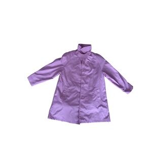 Saxton Hall Womens Lavender Light Rain Jacket Coat Sz petite 14 Funnel Neck